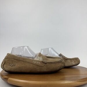 Womens Ugg Ansley‎ Tan Suede Wool Lined Comfort Casual Loafers Slippers Size 9 M